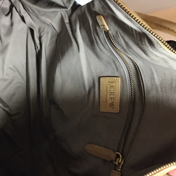 J Crew Leather Weekender Bag with Gold Hardware - Picture 8 of 9